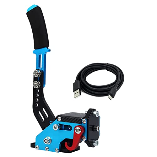 Obokidly 14Bit USB Handbrake SIM for Xbox ONE Racing Games Compatible with Logitech G920 Not for G923 FANATECOSW Dirt Rally Without Clamp (Blue) - color: Blue