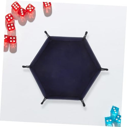 BESPORTBLE Folding Pu Dice Tray for Tabletop Games Storage Organizer Design for Dice Keys Jewelry and Items