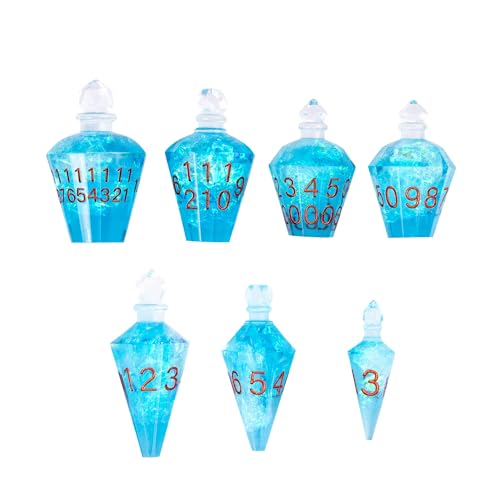 7PCS Potion DND Dice Set,Transparent Sharp Edge Die Set D&D RPG Polyhedral Dice,for Dungeons and Dragons TTRPG Games Roleplaying Games.(Blue Galaxy) - color: Blue Galaxy