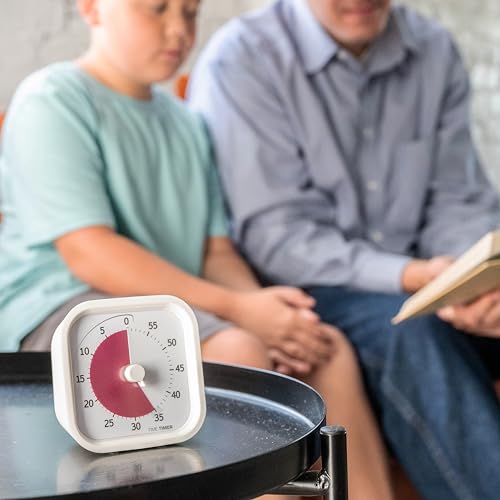 Time Timer Home MOD — 60 Minute Kids Visual Timer Home Edition — For Homeschool Supplies Study Tool, Timer for Kids Desk, Office Desk and Meetings with Silent Operation (Cotton Ball White) - color: White Cotton Ball, style: Timer