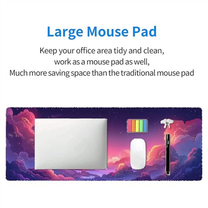 Kawaii Clouds Desk Pad Mouse Pad Anime Cute Pink Purple Large Gaming Mouse Mat with Stitched Edges,Non-Slip Waterproof Rubber Base Mous Mat 31.5"x11.8" Office Computer Keyboard Laptop Home - color: Kawaii Clouds_015, size: 11.8" x 31.5"