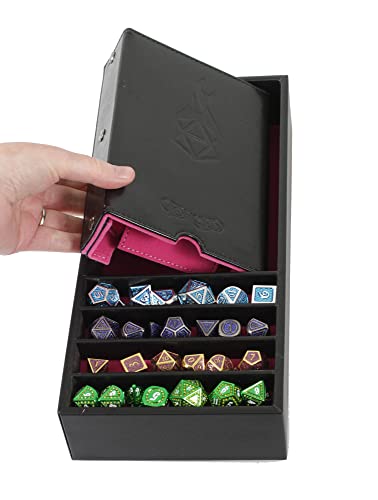 Forged Dice Co. Citadel Dice Tray and Dice Tower - 3 in 1 D&D Dice Box, Storage and Removable Tower - Perfect for RPG and Tabletop Games - color: Pink