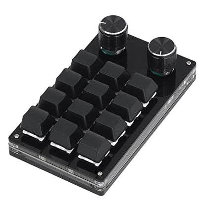 One Handed Macro Mechanical Keyboard, 12 Keys 2 Knobs OSU Hot Swap Game Keyboards with USB Cable, Programmable Mechanical Gaming Keypad for All Keys for Office, Game, Music,