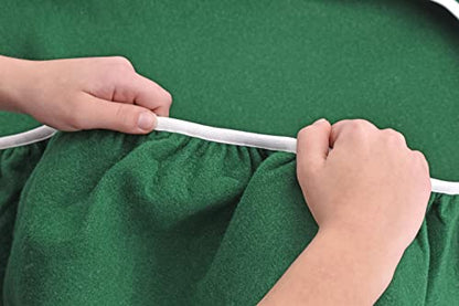 Katai Poker Table Cover - Green Felt Casino Style for Game Night, Poker, Mahjong, Board Games, Round Table Top, 36-45 Inch, Noise Reducing, Slip Prevention, Smooth Fabric, Includes 6 Cork Coasters