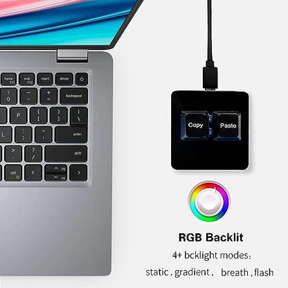 BTXETUEL Copy and Paste 2-Key Keyboard SAYO OSU Keypad Hotswap One Handed Mechanical Gaming Keyboard Cherry Switch RGB Backlit Mini USB Keypad for macros or Rhythm Games - color: Black