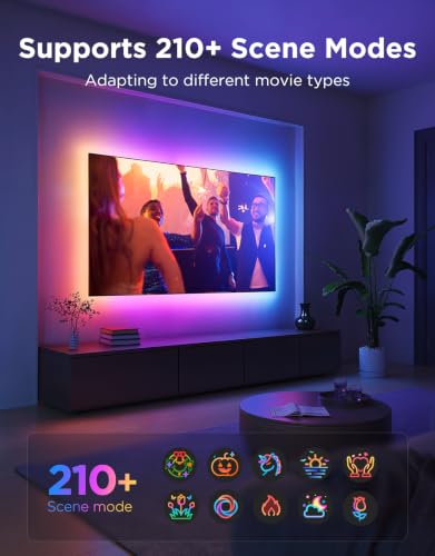 Govee TV LED Backlight 2, 14.4ft Cuttable TV Lights for 32-70 Inch TVs | RGBWIC LED Strips Lights for Monitors, Support 210+ Scene Modes & Music Sync，Smart APP and Voice Control, Easy Intall - size: 14.4FT for 32''-70'' TV