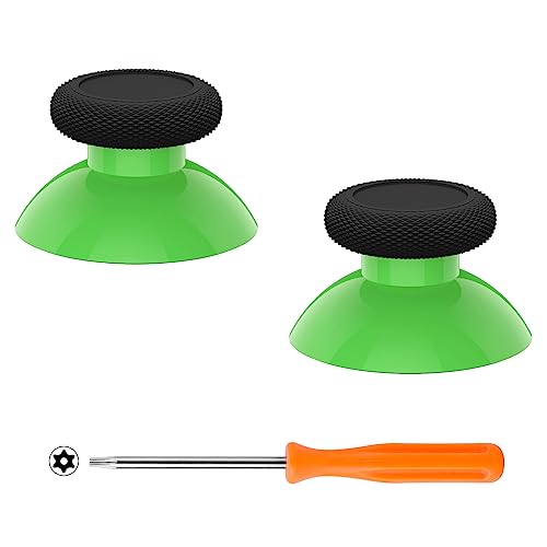 eXtremeRate Replacement Thumbsticks for Xbox Core Wireless Controller, Joysticks Repair Kit for Xbox Series X/S Controller, Custom Analog Stick Buttons for Xbox One S/X/Elite - Green & Black - color: Black & Green