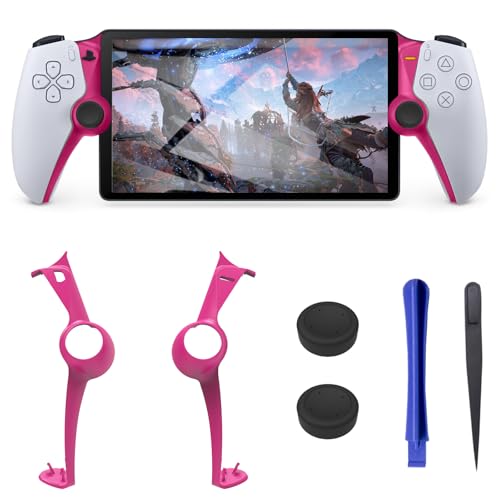 DLseego 1 Pair Handheld Decorative Trim Shell Suitable for PS Portal Remote Player, ps5 Edge Controller DIY Replacement Clip Shell, Including Tool Kit and 2 Thumb Grips, Pink Plates Cover - color: Pink