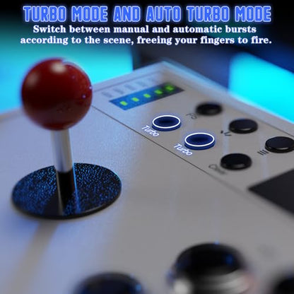 LENISUOLE Wired Arcade Stick Compatible with PS5/PS4/PC/, for PS5 Fight Stick with Programming Function, Turbo Function, 9.8FT Braided Cable Fight Stick