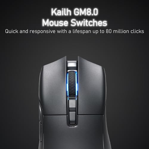 iRocks M31R Wireless Gaming Mouse, Triple Mode 2.4G/ Bluetooth/USB-C Detachable Cable Gaming Mouse, Kailh GM8.0 Mouse Switches, Advanced PixArt PAW3395 Optical Sensor, Up to 26,000 DPI - Black - color: Black