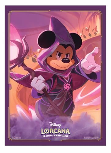 Ravensburger Disney Lorcana TCG Card Sleeves Featuring Mickey Mouse - Wayward Sorcerer | 65 Protective Sleeves for TCG Decks | Ages 8+