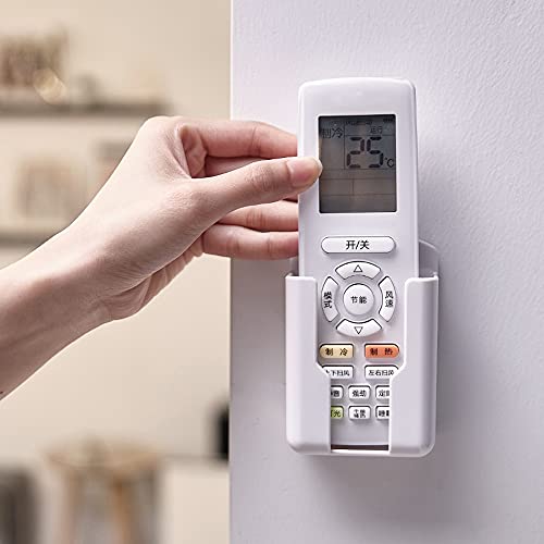 2 Pcs Wall Mount Remote Control Holder Media Player Controller Holder, Air-Conditioner Remote Tray TV Remote Organizer Caddy Box for Home Nightstand Office Desk School Supply Storage (Small,1.85inch) - size: Small,1.85inch