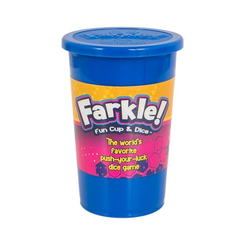 Continuum Games Farkle Fun Cup and Dice The Worlds Favorite Classic Push Your Luck Dice Game Includes Rolling Dice Cup, 6 Dice, and Scorepad Ages 6 and up - style: Fun Cup