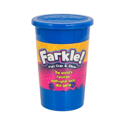 Continuum Games Farkle Fun Cup and Dice The Worlds Favorite Classic Push Your Luck Dice Game Includes Rolling Dice Cup, 6 Dice, and Scorepad Ages 6 and up - style: Fun Cup