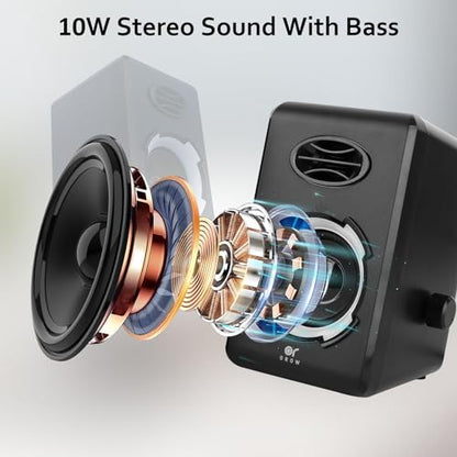 OROW Computer Speakers,USB Powered Desktop Speakers with 6 Lights Modes,Bluetooth 5.0&3.5mm AUX Speaker,RGB Gaming Speakers for PC/Monitor(Black)
