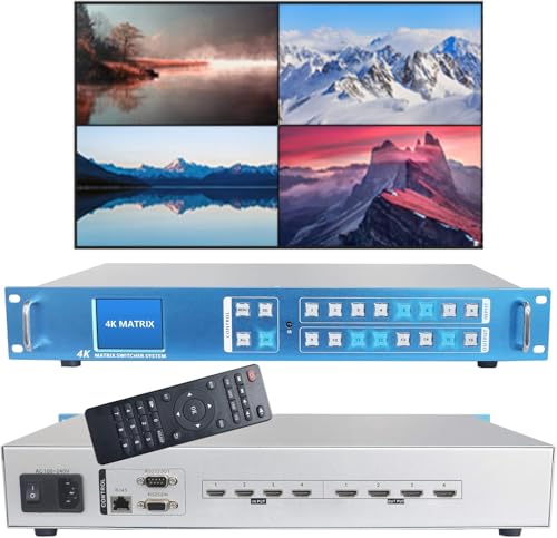 ICUIXIAN 4x4 HDMI Matrix Switch 4K60Hz HDMI2.0 with Web - size: 4x4 Matrix 4K60Hz