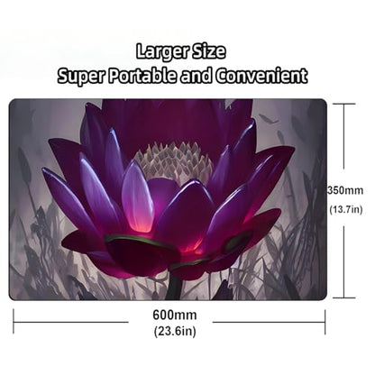 Fantasy Black Lotus TCG Playmat, 24 x 14 inches Game Mat for MTG DTCG CCG RPG Trading Card Game Playmats Smooth Surface Battle Game Rubber Collection Cool 14 - color: Purple Lotus