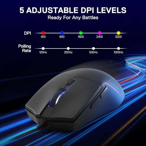 Redragon M730 Wired RGB Gaming Mouse 10K DPI Lightweight Remapping Keys | Stable Lag-Free Connection, Redefine Keybinding Macro, Vibing Backlight, Ergonomic Grip Body Comfort - size: Wired