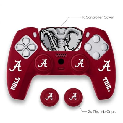 Silicone Gaming Cover Compatible with PS5 Controller - Officially Licensed University of Alabama Crimson Tide Home Design