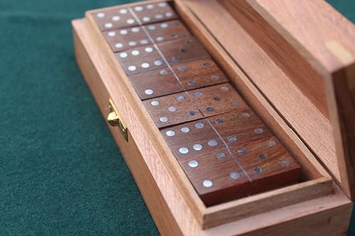T one Dominos Set for Adults with Wooden Box(28 Tiles) | Dominos for Kids | Family Party Game | Gift for Birthday/Christmas/Father Day (Design-1)