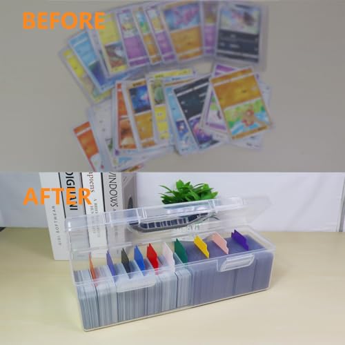 2 Pack Plastic Card Storage Box - Toploader Baseball, Football & Sports Card Case with Handle, Holds Up to 750 Cards - style: 2 Pack