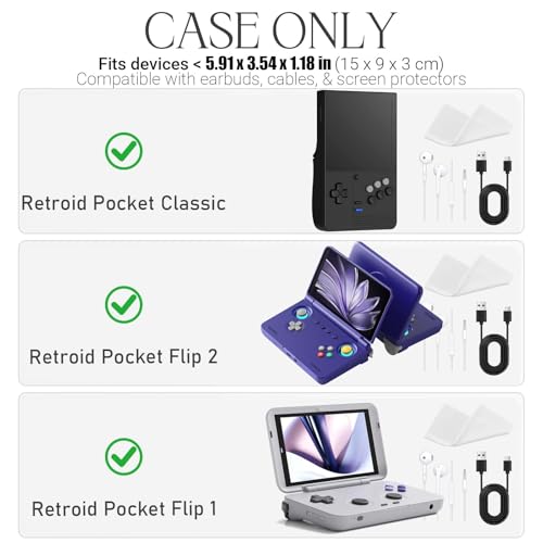 worfty Case for Retroid Pocket Classic/ Retroid Pocket Flip 2 Retro Game Console - Hard Travel Protective Carrying Storage Bag (Purple) - color: Purple