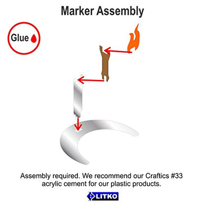 LITKO Light Bearer | Compatible with D&D & Pathfinder | Amber Torch | Set of 3 | Cradles 25mm (1-inch) round base | Laser-cut fluorescent flame | RPG dungeon & crypt marker | Glue assembly - style: Torch Bearer