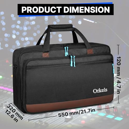 ORKELS DJ Controller Bag, Portable DJ Travel Case with Storage Pocket, Fits Pioneer DDJ 400 SB3 SB2 RB 200, FLX4 REV1, DJ2GO2 Party Mix - size: FLX2/FLX4/REV1/SB2/SB3