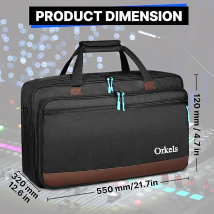 ORKELS DJ Controller Bag, Portable DJ Travel Case with Storage Pocket, Fits Pioneer DDJ 400 SB3 SB2 RB 200, FLX4 REV1, DJ2GO2 Party Mix - size: FLX2/FLX4/REV1/SB2/SB3