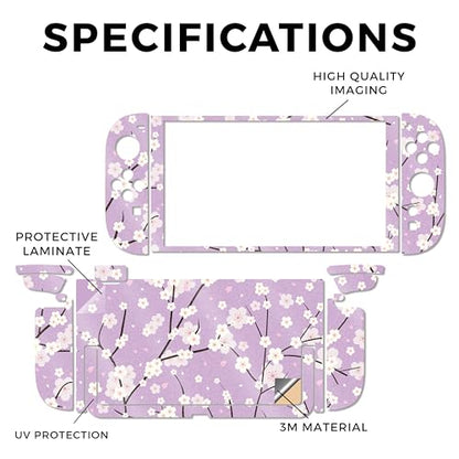 Glossy Glitter Gaming Skin Compatible with Nintendo Switch 2 Console Only - Sakura Purple - Premium 3M Vinyl Protective Wrap Decal Cover - Easy to Apply | Crafted in The USA by MightySkins - color: Sakura Purple, size: Switch 2 Console Skin Only, style: G