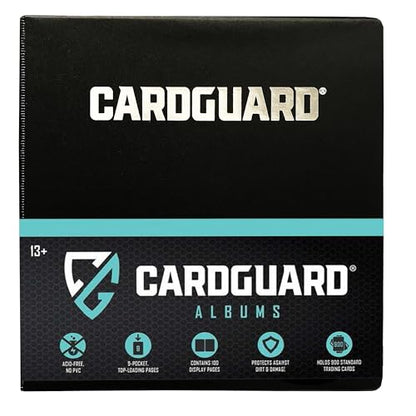 CardGuard Premium 3” Trading Card Binder – 100 Side-Loading Pages 9 Pocket Binder - Archival Safe 3-Ring Storage for Pokémon, YuGiOh, MTG, TCG, Game & Sports Cards