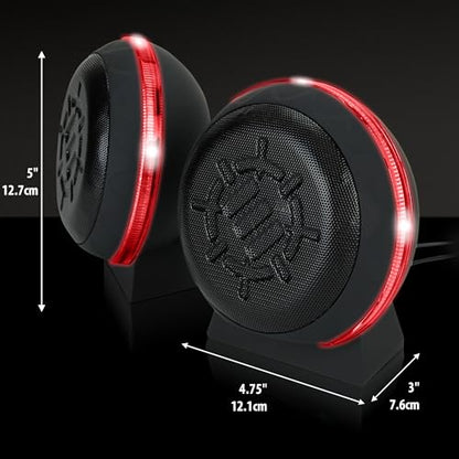 ENHANCE SL2 USB Gaming Speakers for PC with LED Red Light, 3.5mm Wired Connection and in-Line Volume Control, 2.0 Stereo Sound System - USB Computer Speakers for Monitor, Laptop, PC - color: Red