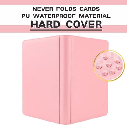 1000+ Pockets Trading Card Binder, 16-Pocket Card Ablum Compatible with MTG,Sports Cards & Other Standard Size Trading Cards (Pink) - color: Pink