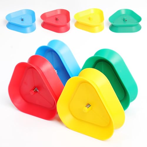 4 Pcs Playing Card Game Holders, 4 Colors Hands Free Triangle Shaped Poker Tray, Holds Up to 15 Poker Cards Hands for Adults, Parties, Classroom Activities, Not Included Cards - color: 2