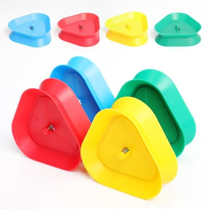 4 Pcs Playing Card Game Holders, 4 Colors Hands Free Triangle Shaped Poker Tray, Holds Up to 15 Poker Cards Hands for Adults, Parties, Classroom Activities, Not Included Cards - color: 2