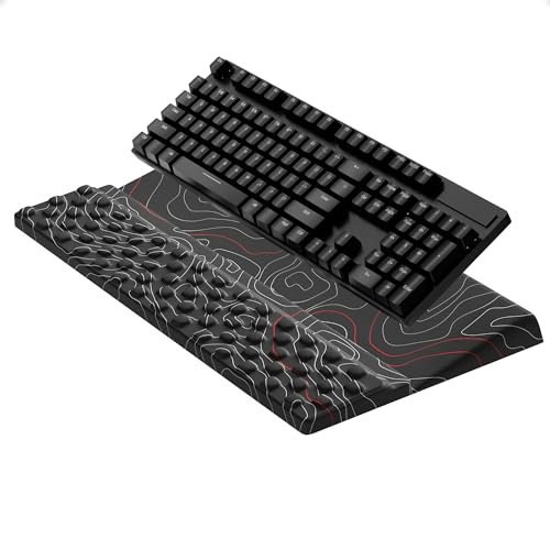 Ospelelf Tilt Keyboard Stand with Wrist Rest, Comfy Ergonomic Keyboard Riser Holder for Office Home - color: Terrain
