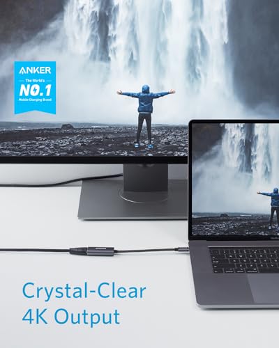 Anker USB C to HDMI Adapter (4K@60Hz), 310 USB-C Adapter (4K HDMI), for MacBook Pro, MacBook Air, iPad Pro, Pixelbook, XPS, Galaxy, and More(Compatible with Thunderbolt 3 Ports) | 4K HDMI for MacBook Pro, MacBook Air, iPad Pro, Pixelbook, XPS, Galaxy, and