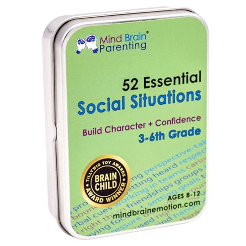 52 Essential Social Situations - Social Skills Activities for Kids (3-6th Grade) - Social Emotional Learning & Growth Mindset for Family, Classroom, Counseling - Conversation Card Games for Kids 8-12 - style: Social Situations