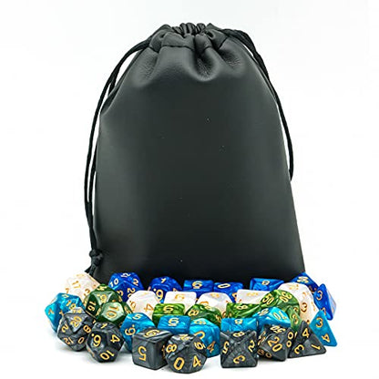 5 Sets Dice DND Polyhedral Dice Set (35pcs) with 1 Leather Die Bag, D&D Die Set for Dungeons and Dragons, RPG Table Games. (5Sets/35Pcs) - color: 5sets/35pcs