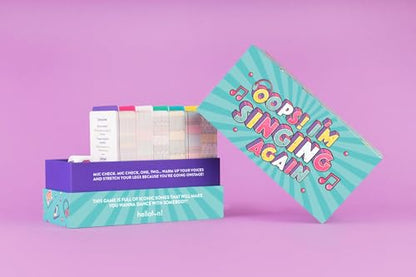 Hellofun! Music Board Games OOPS I`M Singing Againg | Musical Playing Cards Games | Family Games | Sing, Hum, Dance & Guess Songs | Game Night & Travel 4-12 Players | Ages 14+