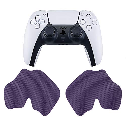 eXtremeRate PlayVital Purple Anti-Skid Sweat-Absorbent Controller Grip for ps5 Controller, Professional Textured Soft Rubber Pads Handle Grips for ps5 Controller - color: Purple
