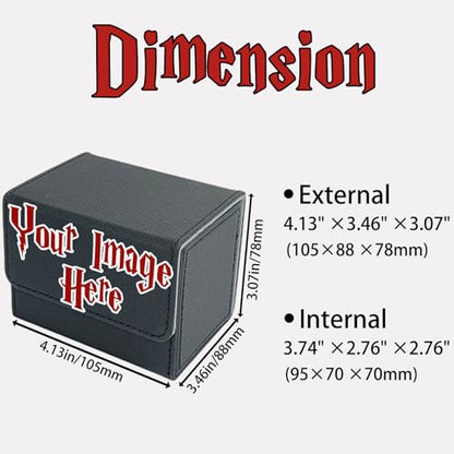 Custom Card Deck Box, Premium Leather Deck Case for TCG, MTG, CCG, OCG Storage, Make Your Own Card Cases, Compatible with Magic The Gathering - size: Horizontal