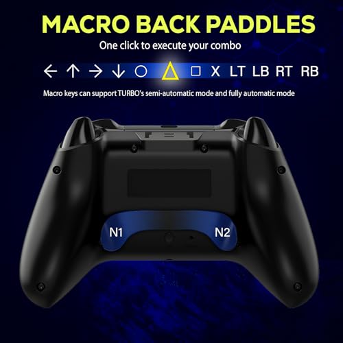 QRD N5 Wireless Controller for PS4 Pro Slim PS3 PS2 Steam Deck PC, Halleffect Gamepad Joystick with 3.5mm Audio Port+Speaker+Mic, Macro N1+N2, Turbo Speed Up, Spark N5 - color: PS4 Wireless Controller