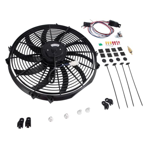 16" Universal Slim Fan 3500FCM Push Pull Electric Radiator 12V Mount Kit | Universal 16" Electric Fan,16" Cooling Fan
