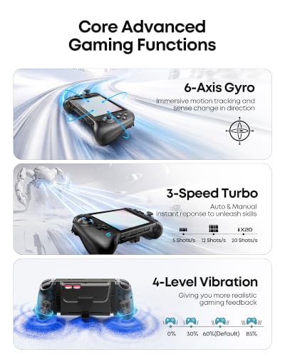 OIVO VGA DESIGN Switch Controller Handheld for 1/2/OLED, Ergonomic Grip Stretch Joypad for SW Console, Wireless Controller with TMR Joysticks, RGB Lighting, Turbo, 4 Macros & Card Slot