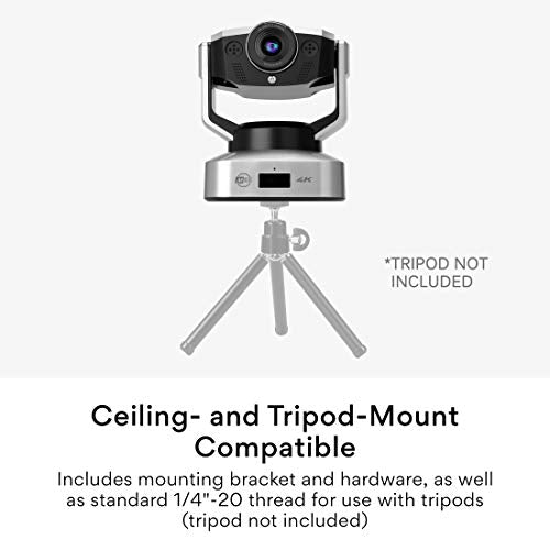 MEE audio C20PTZ 4K PTZ Webcam with 5X Digital Zoom & Remote Control; USB Ultra HD Pan-Tilt-Zoom Web Camera with Dual ANC Stereo Microphones for Streaming, Conferencing via Zoom/Skype on Mac Desktop - style: 4K Pan + Tilt + Zoom