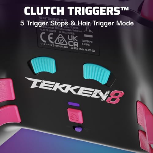 Victrix Pro BFG Wireless Gaming Controller: Tekken 8 Rage Art, PS5, PS4, PC | PlayStation, Sony 3D Audio, 4 Mappable Back Buttons, Interchangeable Thumbsticks & D-Pads, Hair Triggers & Paddles, Tekken 8 - color: Tekken 8