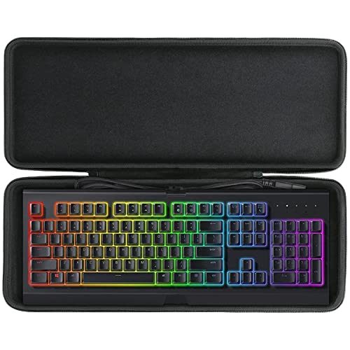 co2CREA Hard Case for Razer Cynosa Chroma/Cynosa V2/Ornata V2 | Blackwidow V3 Pro/Blackwidow V3 /Huntsman Elite/Huntsman V2 Analog Gaming Keyboard Compatibility, Travel Case Replacement - size: for Full Size Keyboard