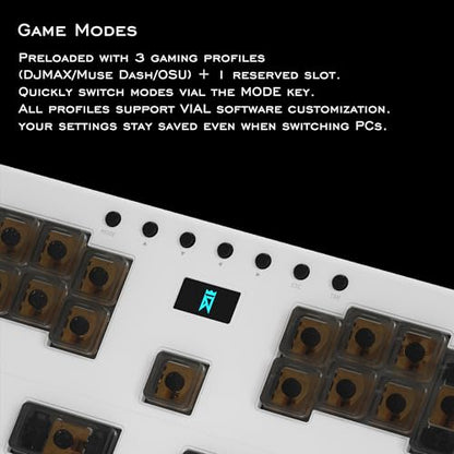Gaming Keyboard for Music Rhythm Games Customizable Mechanical Keyboard (Yellow) - color: Yellow