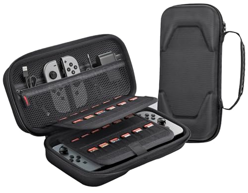 ERTYOIUJF Carrying Case Compatible with Nintendo Switch 2 (2025), Hard Shell Portable Travel Carrying Case Large Space with 24 Games Cartridges for Switch Console & Accessories